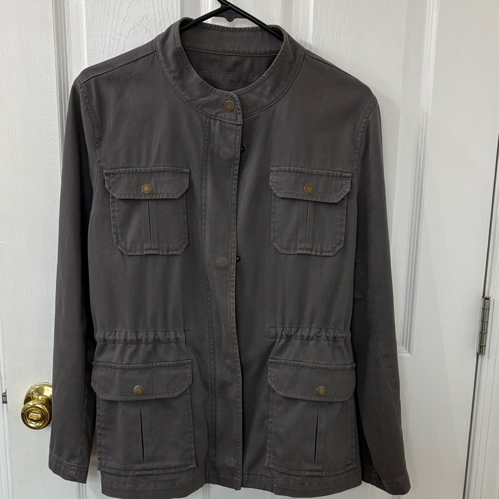 LOFT Charcoal Utility Jacket